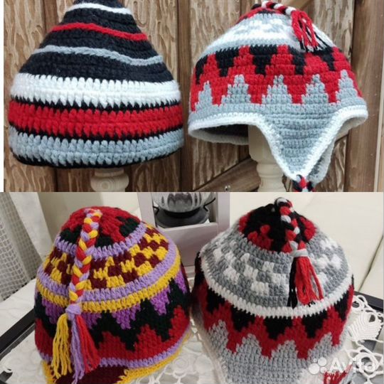 Вязаная шапка для бани