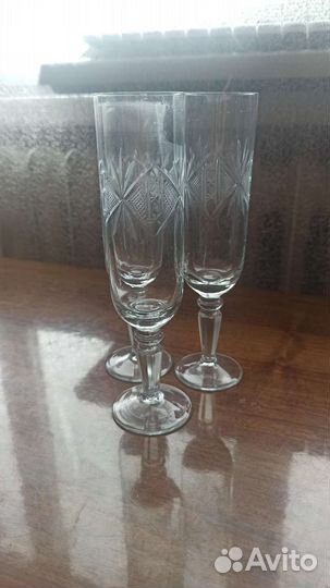 Фужеры и рюмки хрустальные