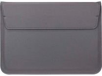 Чехол-конверт кожаный для ноутбука 15", серый
