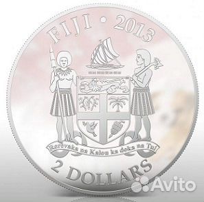 Монета Собака Английский бульдог Фиджи 2013 футляр