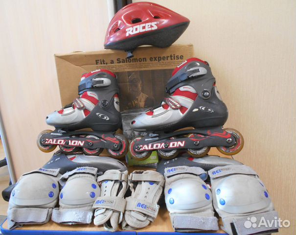 Ролики Solomon (размер-34,5 - 37) + защита и шлем