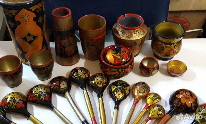 Набор хохломы 70 предметов