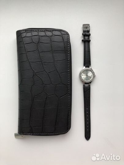 Комплект часы и кошелёк новый
