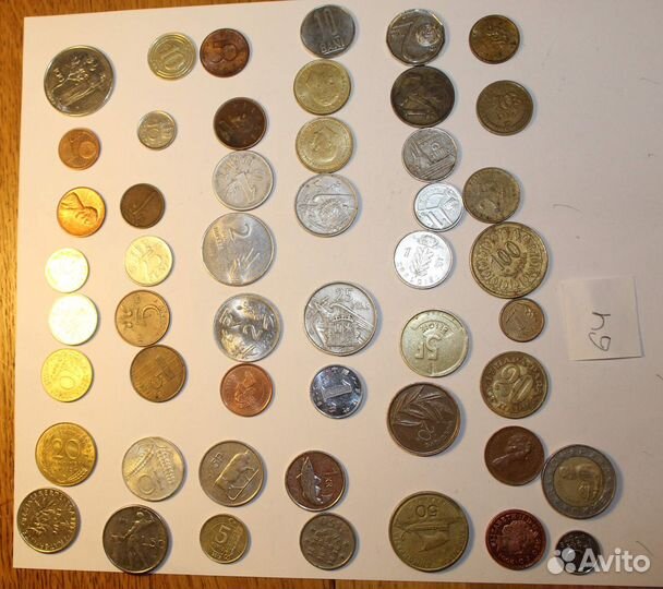 Набор разных монет мира №64, 50 штук