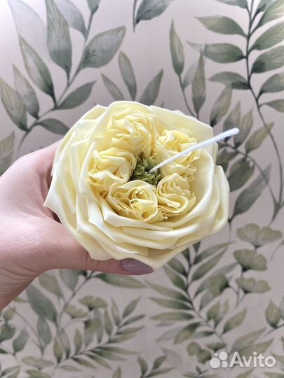 Свеча пионовидная роза