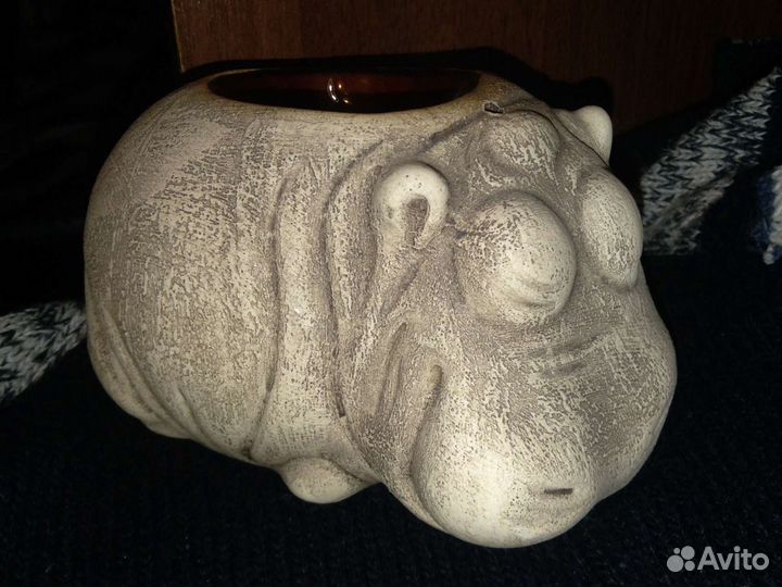Оригинальная аромалампа бегемот керамика