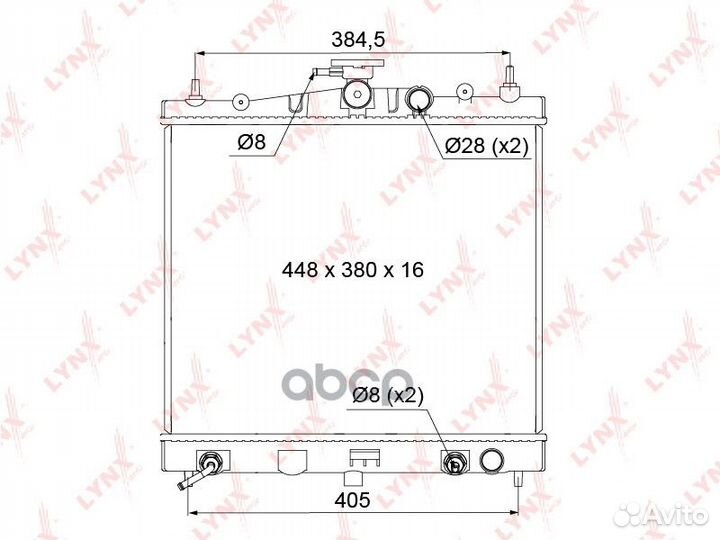 Радиатор охлаждения паяный AT RB1102 lynxauto