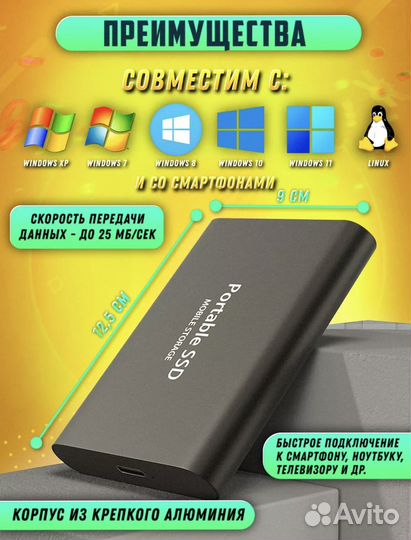 Внешний жесткий диск ssd 1tb