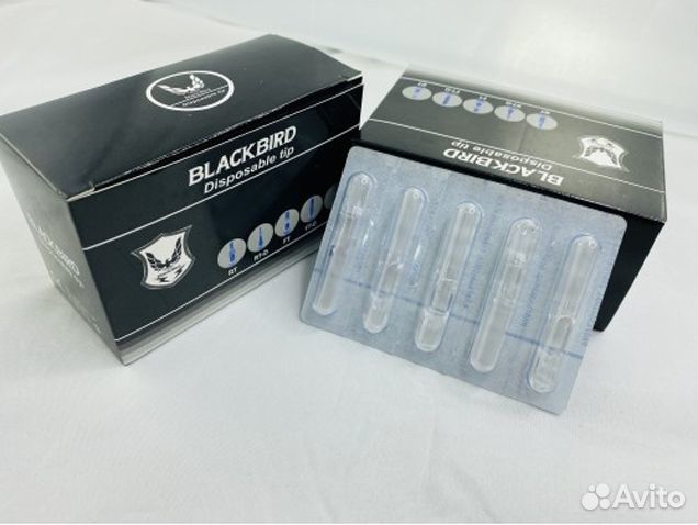 Тату типсы носики прозрачные blackbird R RL RS