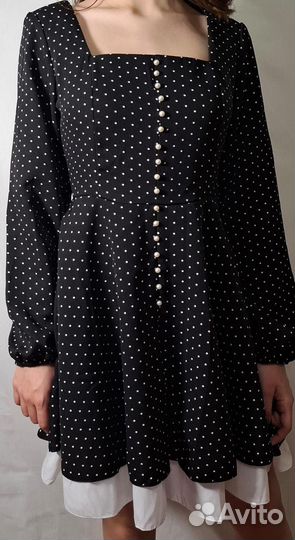 Женское платье в горошек 42-46