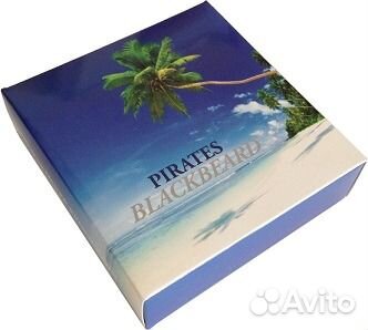 Монета Пират Черная борода Вануату 2012 год футляр