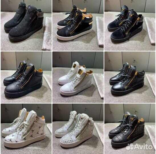 Кеды Giuseppe zanotti Black/White/Blue