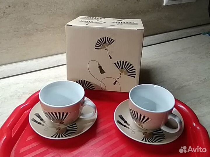 Набор чашек (2шт) + блюдца(2шт) Новые