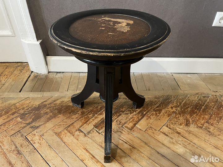 Антикварный винтовой стул для пианино, рояля