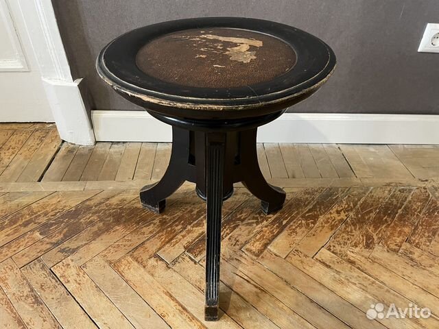 Антикварный винтовой стул для пианино, рояля