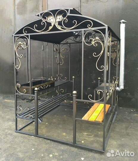 Беседка мангал с печкой