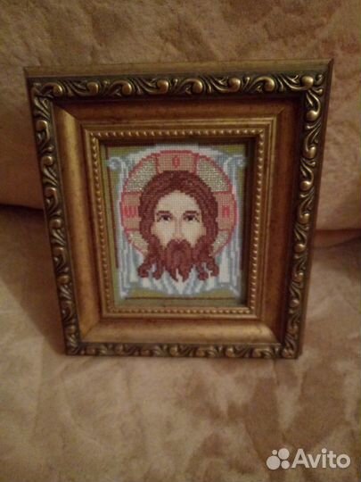 Красивейшая вышитая вручную Икона