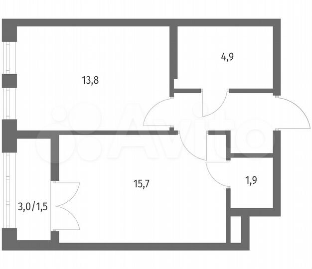 1-к. квартира, 41,9 м², 7/8 эт.