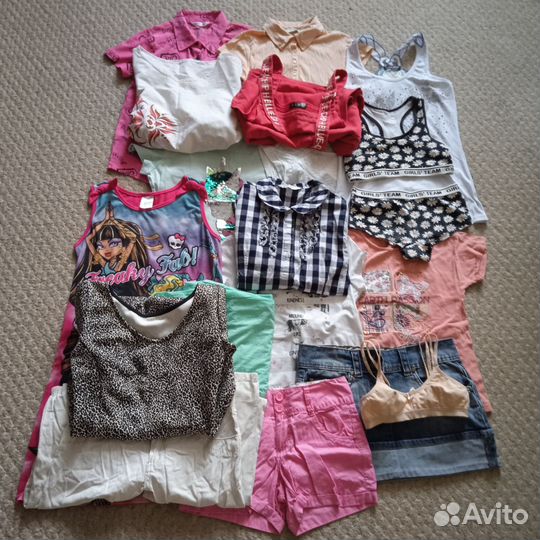 Вещи пакетом из 18 штук для девочки рост 146 152