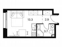 Апартаменты-студия, 20,9 м², 2/23 эт.