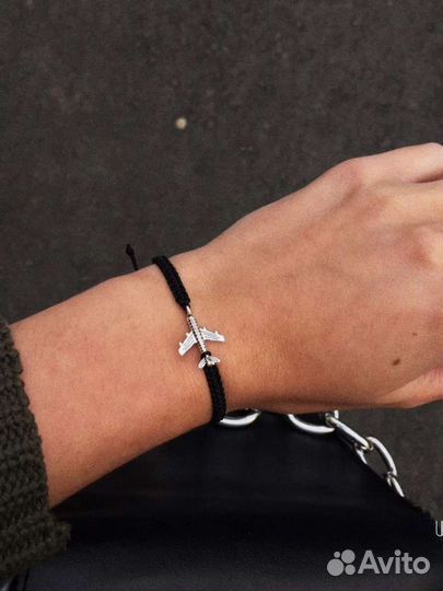 Браслет с самолётом парные браслеты подарок