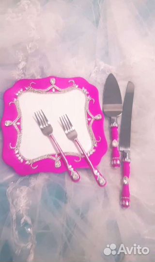 Нож и лопатка для свадебного торта