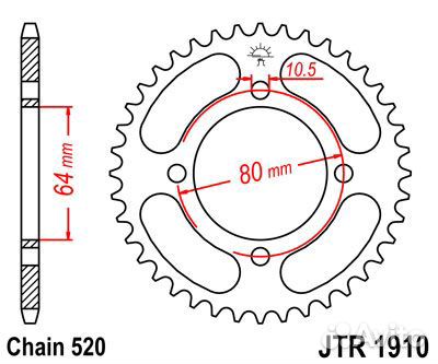 JT Звезда цепного привода JTR1910.32 JTR1910.32