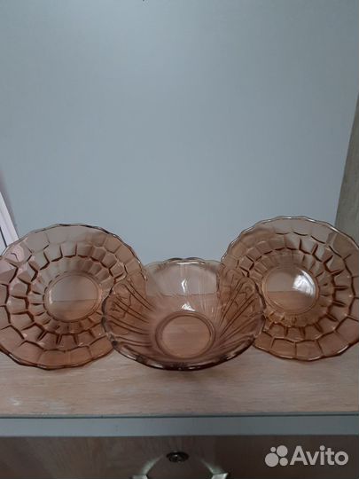 Салатник цветное стекло СССР