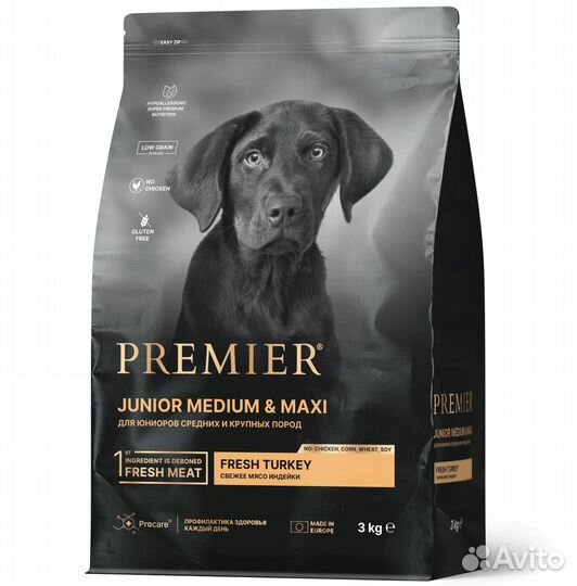 Корм для собак юниоров Premier индейка 3 кг