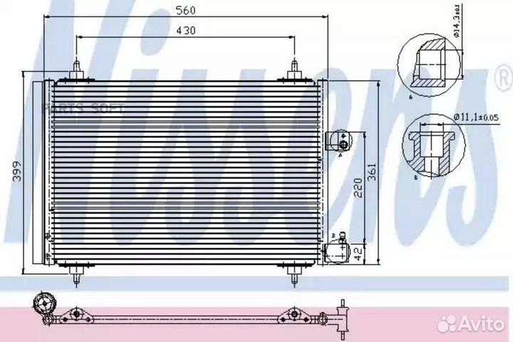 Радиатор кондиционера citroën C5 (2005) 2.0 HDI