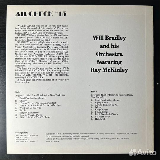 Will Bradley, Ray McKinley – On The Air (1975г.)