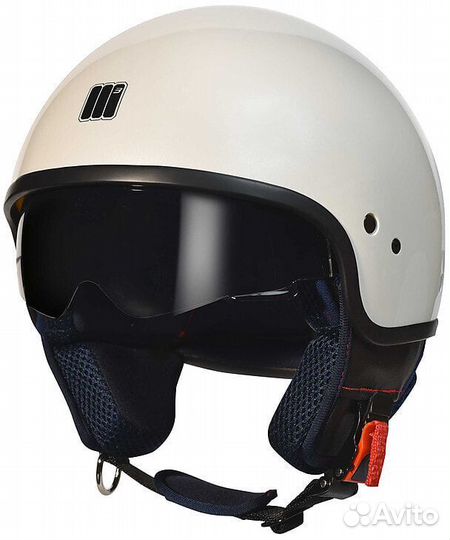 Motorcycle Мотошлем Jet Motocubo Wasp white Pearl