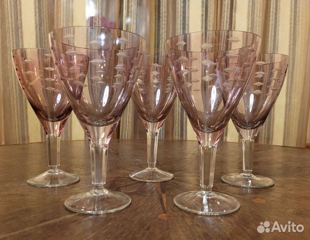 Фужеры и рюмки марганцевое стекло СССР