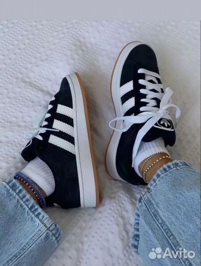 Кеды Adidas campus (чёрные и серые)