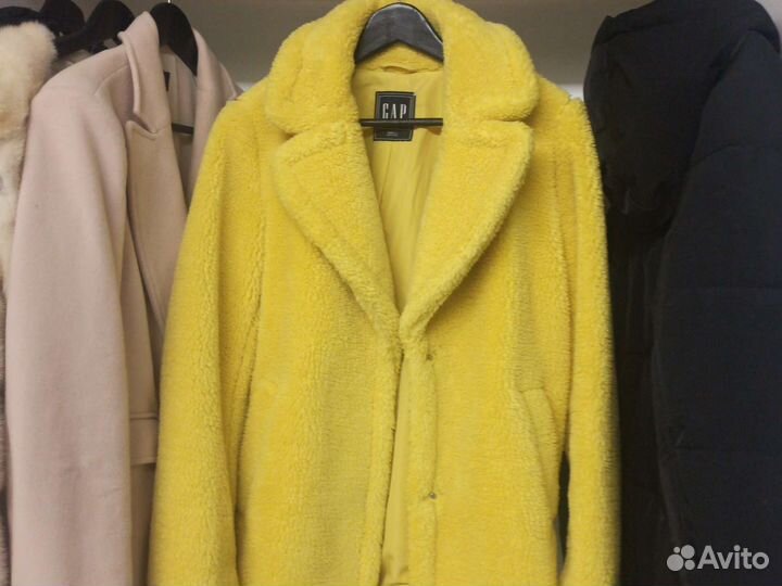 Шуба искусственный мех (жёлтая) новая