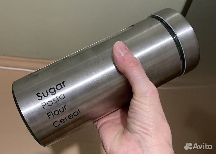 Банка для сыпучих стекло металл две штуки