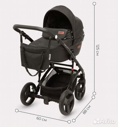 Новая коляска 2 в 1 Riko Basik Aicon Ecco черная