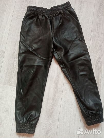 Кожаные брюки-джогерры детские
