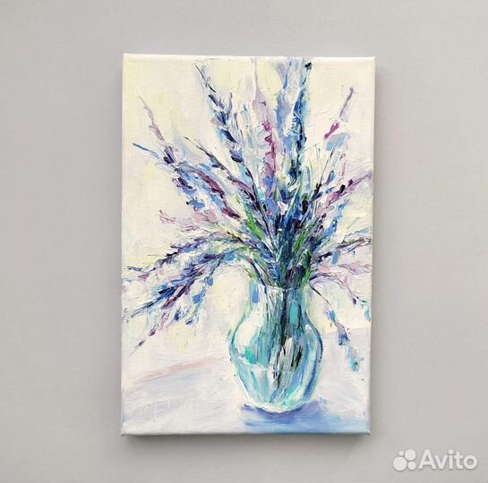 Картина маслом Нежная лаванда в вазе