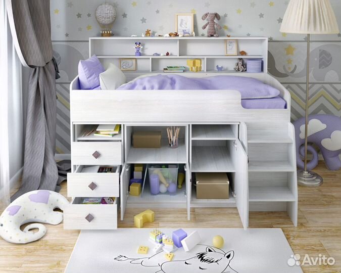 Кровать-чердак Малыш-5. Новая, Любые цвета