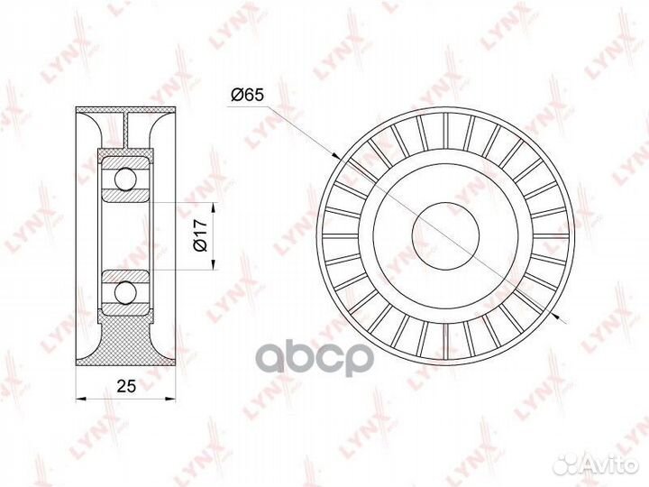 Ролик натяжной приводного ремня PB5237 lynxauto