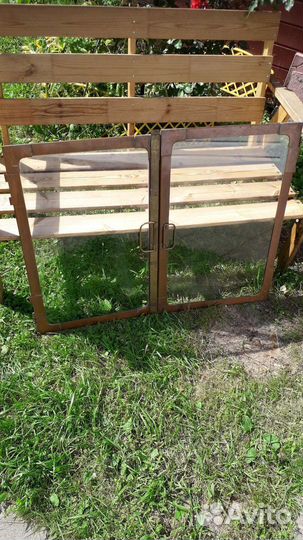 Дверцы стекло медь