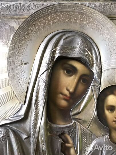 Икона Казанская на серебре