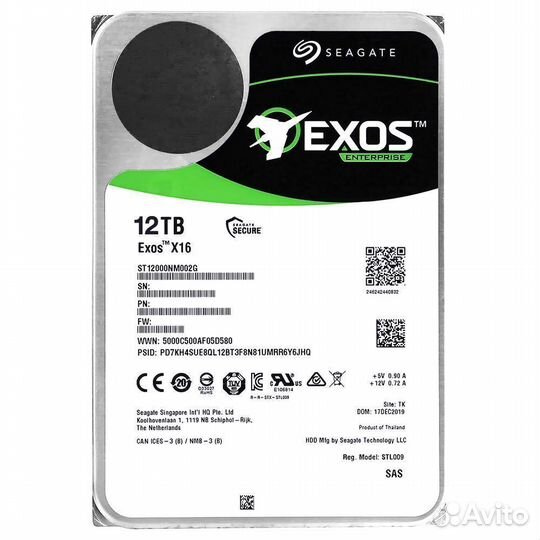 Жесткий диск 12TB st12000nm002g SAS 3.5