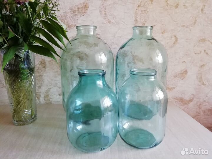 Бутыли 10л утолщенного стекла, банки 3л