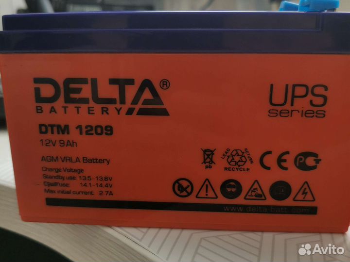 Аккумулятор для ибп Delta 1209 12в 9ач новый