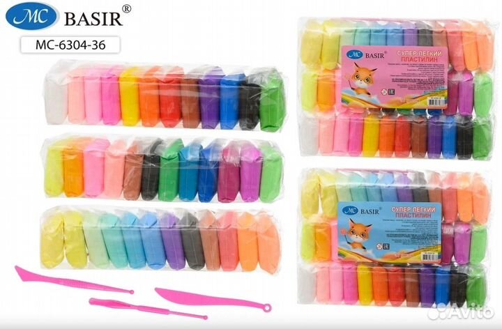 Супер легкий пластилин 36цвет. мс-6304-36