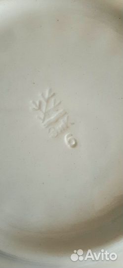 Тарелки зик с рельефным узором 1950гг 6 штук