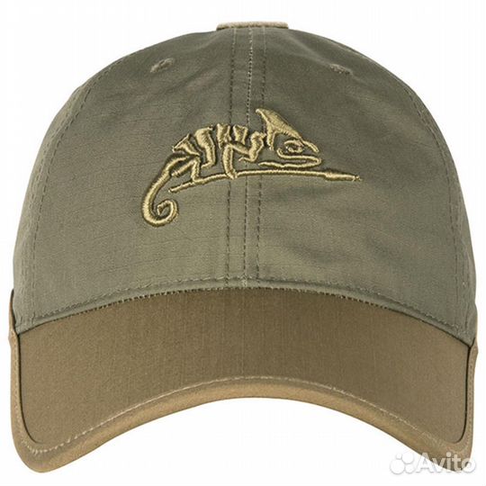 Бейсболка Helikon, Logo PolyCotton Ripstop, Olive Green / Adaptive Green A