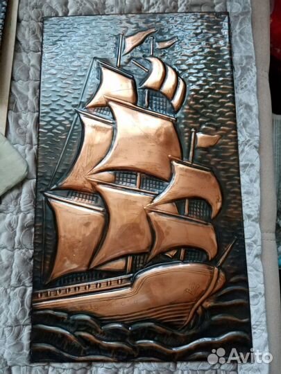 Картина медная чеканка СССР